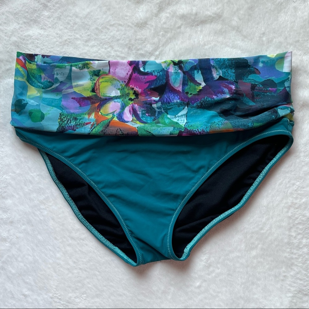 Profile by Gottex blue/green multicolor floral bikini bottoms size 14 - Picture 3 of 9